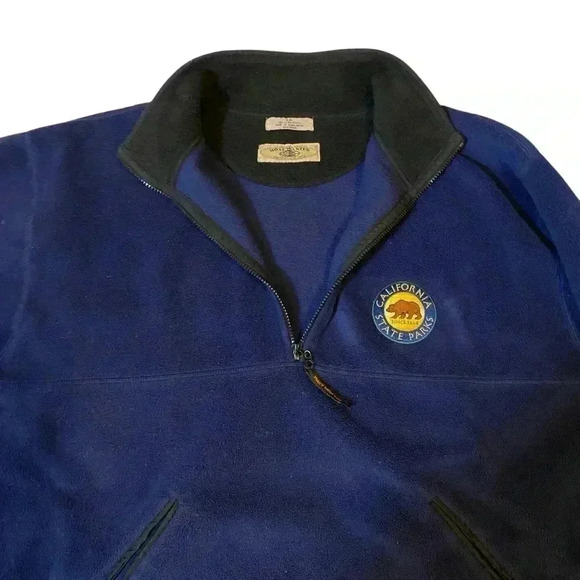 VGT MOST WANTED Fleece Jacket Coat Half Zip Pullover Navy Blue Size LG - Picture 7 of 16